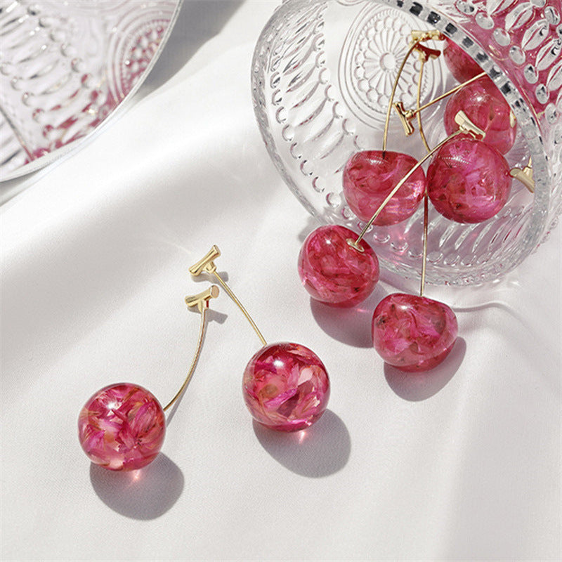 earrings ladies luxury earrings 2022 fashion colorful earrings korean fashion transparent cherry earrings ladies summer cherry girl cute earrings birthday party simple earrings accessories