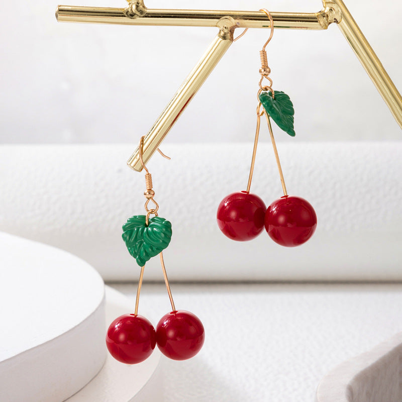 earrings ladies luxury earrings 2022 fashion colorful earrings korean fashion transparent cherry earrings ladies summer cherry girl cute earrings birthday party simple earrings accessories