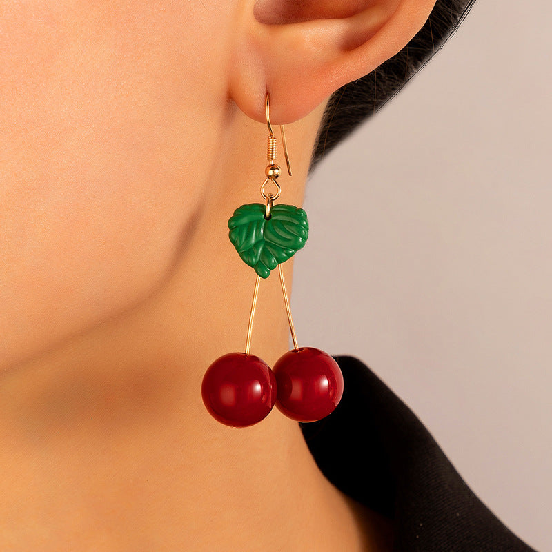 earrings ladies luxury earrings 2022 fashion colorful earrings korean fashion transparent cherry earrings ladies summer cherry girl cute earrings birthday party simple earrings accessories