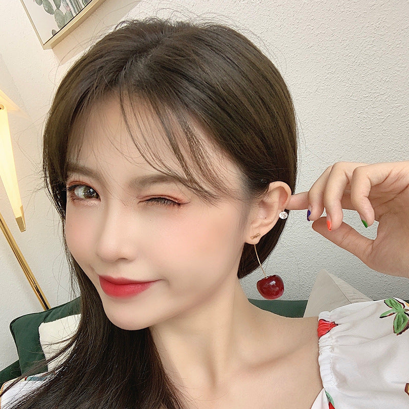 earrings ladies luxury earrings 2022 fashion colorful earrings korean fashion transparent cherry earrings ladies summer cherry girl cute earrings birthday party simple earrings accessories