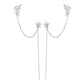 Zirconia flowers tassel ear bone clip earrings integrated 2022 new tide long 925 silver needle temperament earrings female