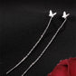 925 sterling silver jewelry small fresh butterfly ear wire earrings earrings female models super fairy niche temperament long INS wind Mori system