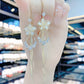 New cat's eye stone earrings fashion temperament long tassels show thin face earrings