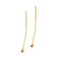 Titanium steel color-protected gold beads round beads beans tassel lines long earrings fairy ear wire